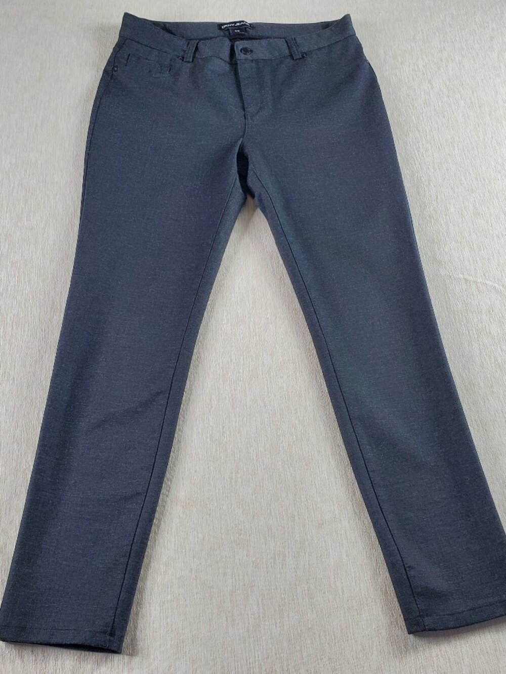 DKNY Jeans Women's Dark Gray Flat Front Slacks Straight Leg Dress Pants Size M